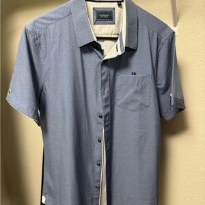 7 Diamonds Men's Blue Short Sleeve Shirt